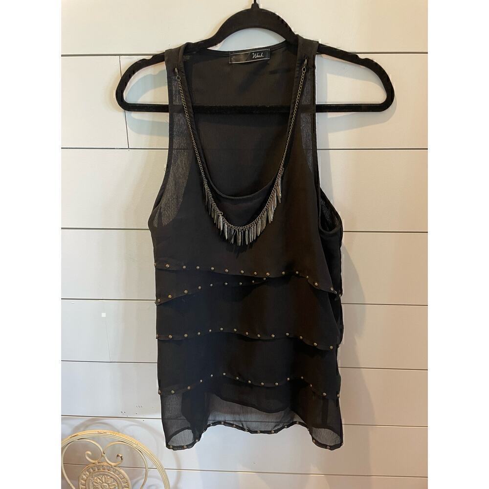 Wish Boutique Ornate Tiered Tank with Necklace,Small